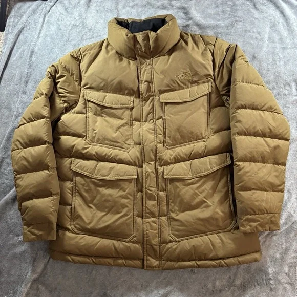 The North Face 550 Puffer Jacket Men's XL Brown Goose Down Pockets Utility Ski - Picture 1 of 15